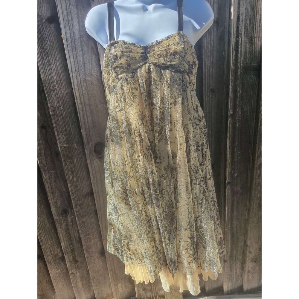 Diane Von Furstenberg 90's/00's Chiffon Silk Satin and Lace Velvet Dress Size‎ 6